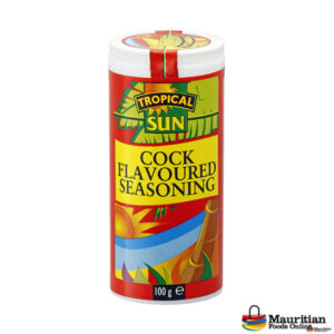 Tropical Sun cock-flavoured seasoning in a 100 g tub